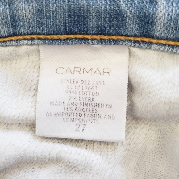 Carmar Alonso skinny stretch jeans zipper thigh distressed - Picture 9 of 11